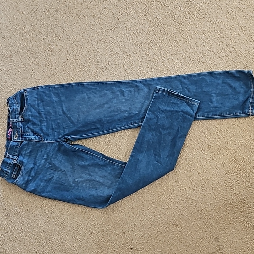 Place girls skinny jeans. Size 14. Color blue. Elastic in waist